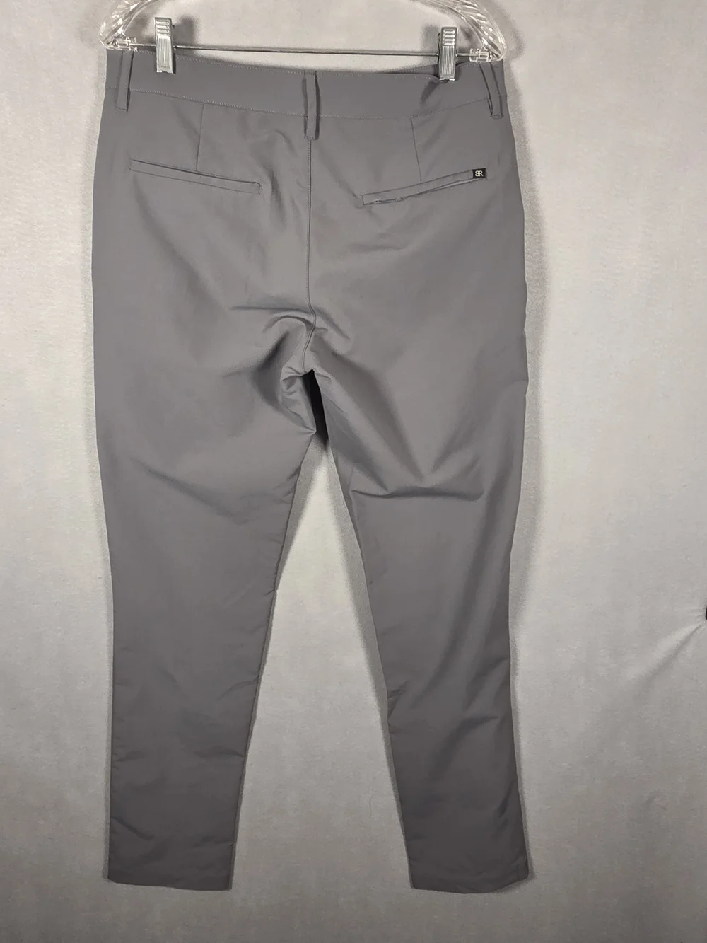 Banana Republic Men's Flat Front Slim Fit Pants With Stretch Wicking Gray (T637)